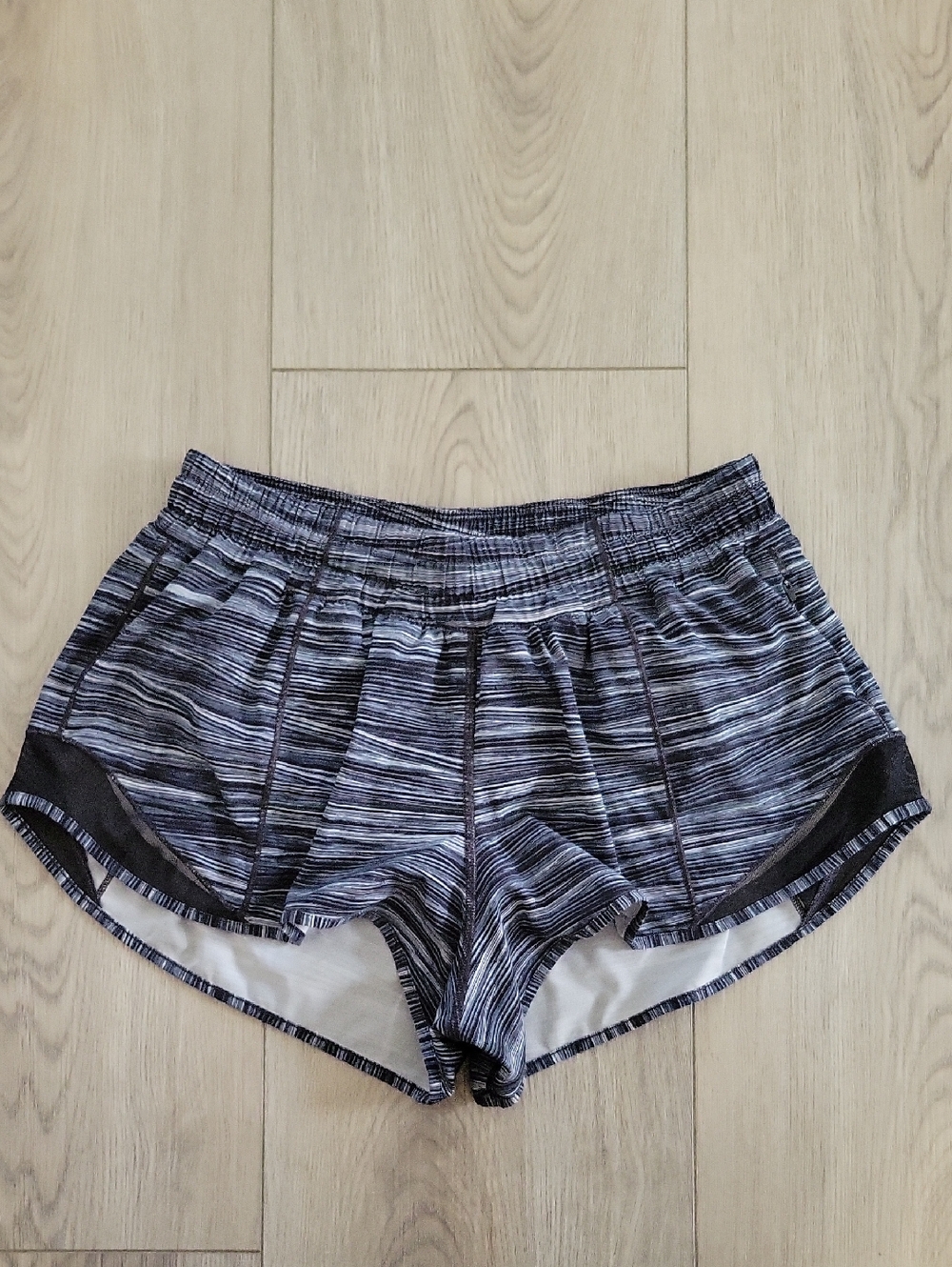 lululemon athletica Heathered Black & White Athletic Shorts
